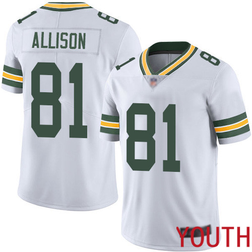 Green Bay Packers Limited White Youth #81 Allison Geronimo Road Jersey Nike NFL Vapor Untouchable